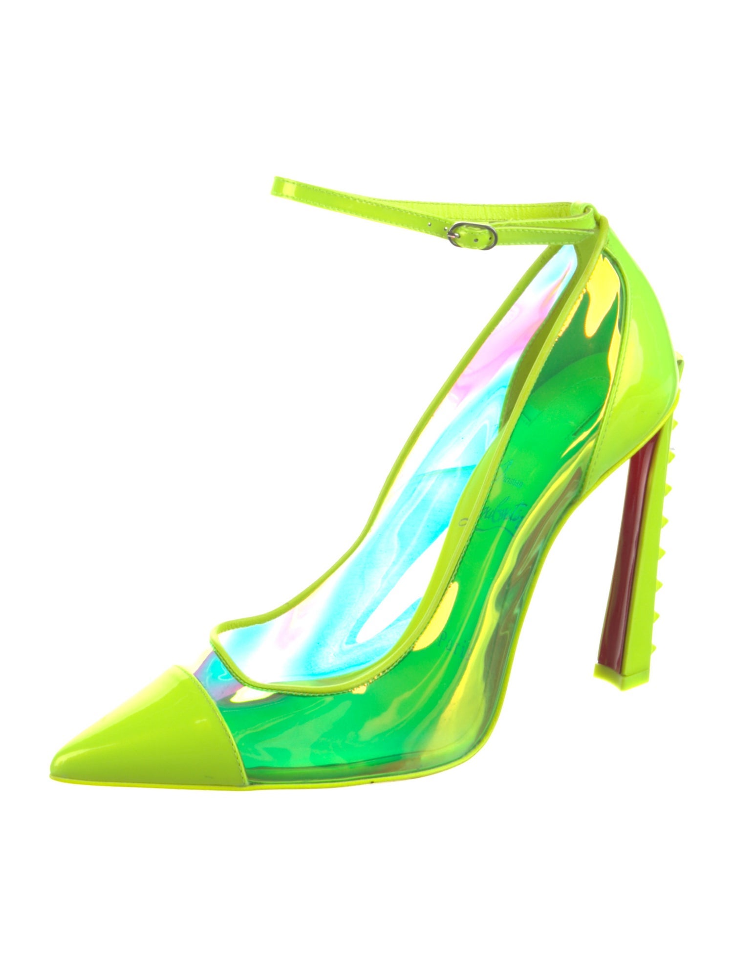 Christian Louboutin Patent Leather Studded Accents Pumps