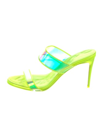 Christian Louboutin Patent Leather Printed Slides