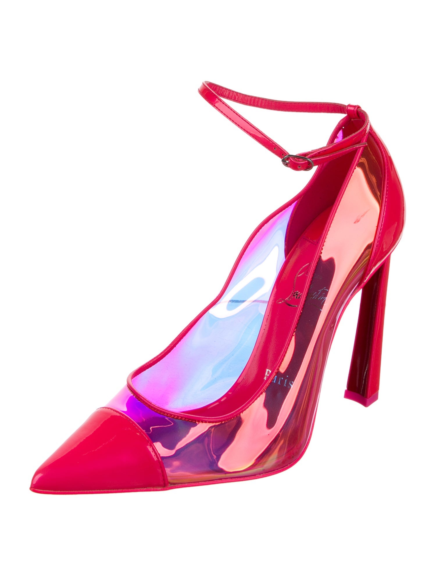 Christian Louboutin Patent Leather Studded Accents Pumps