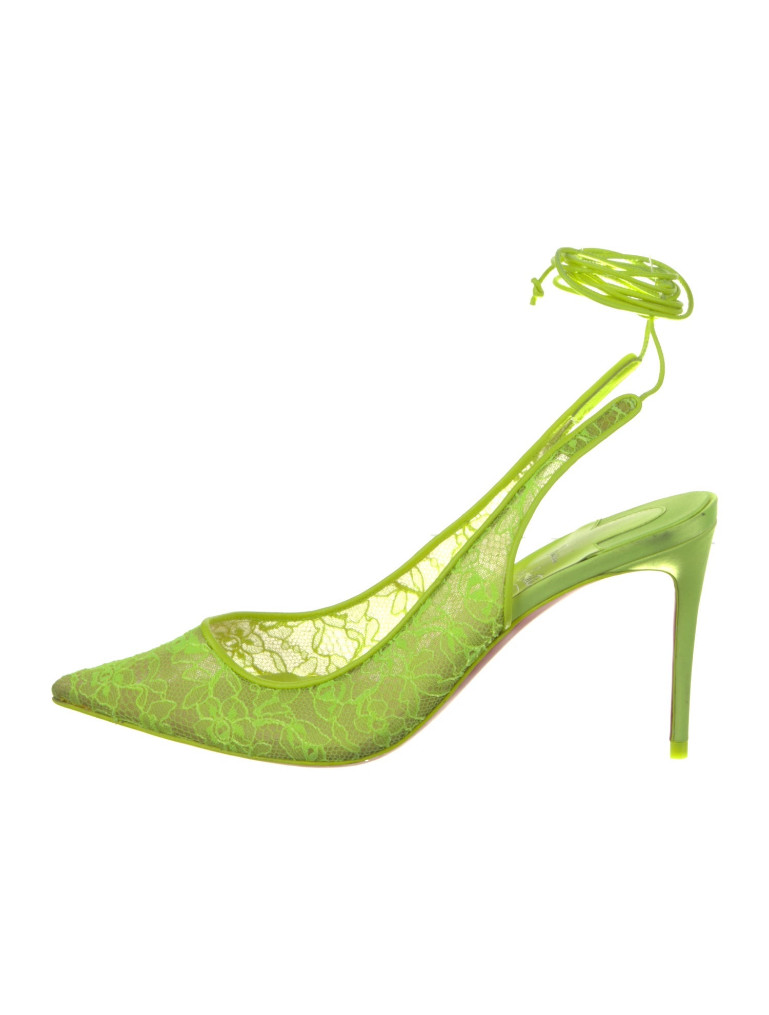 Christian Louboutin Lace Lace Pattern Slingback Pumps