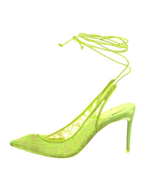 Christian Louboutin Lace Lace Pattern Slingback Pumps