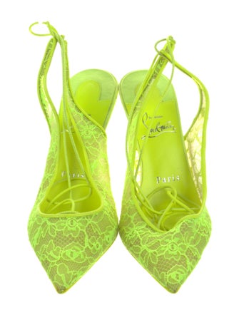 Christian Louboutin Lace Lace Pattern Slingback Pumps