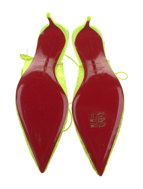 Christian Louboutin Lace Lace Pattern Slingback Pumps