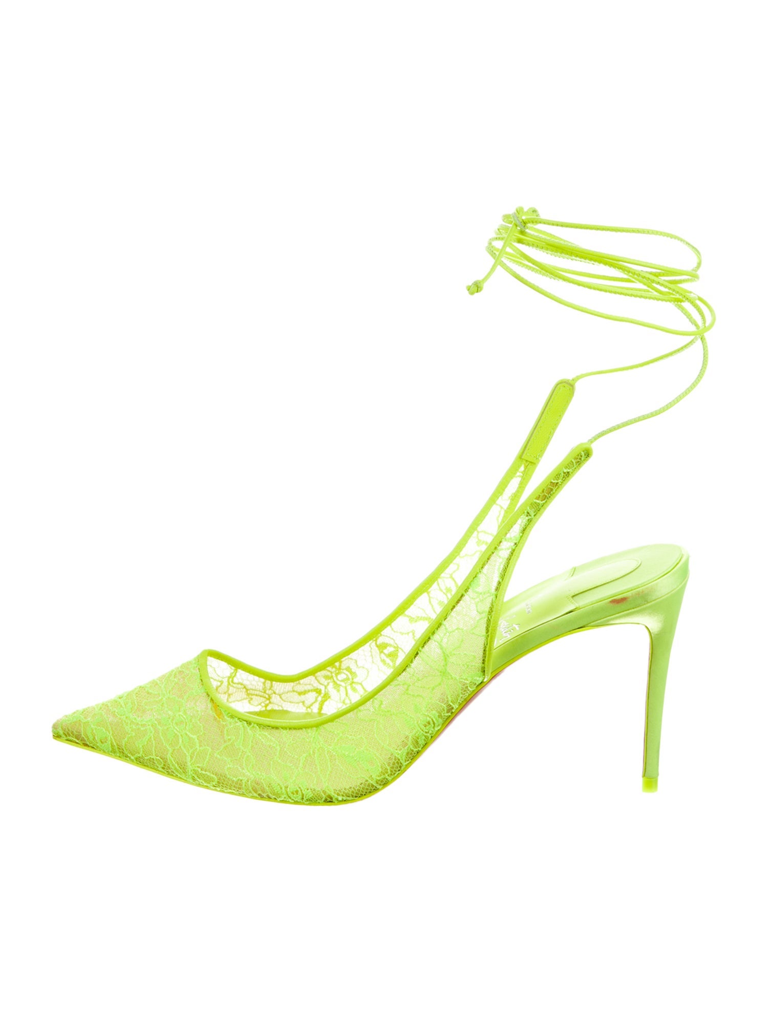Christian Louboutin Lace Lace Pattern Slingback Pumps