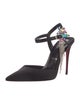 Christian Louboutin Satin Chain-Link Accents D'Orsay Pumps