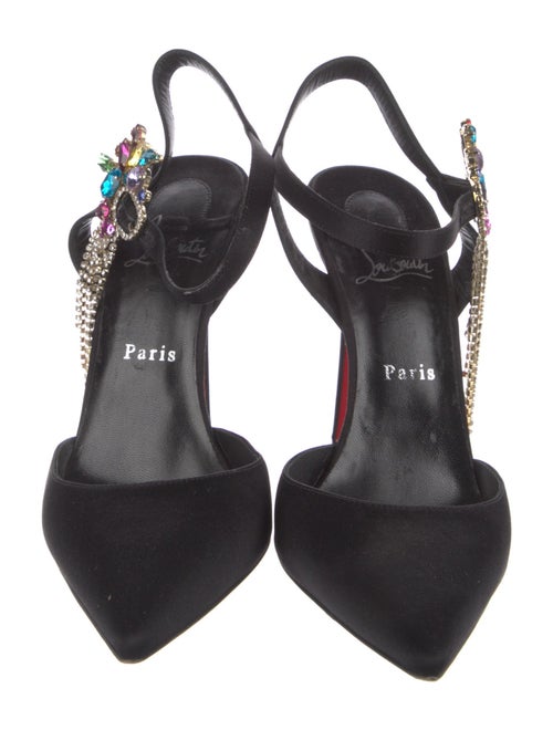 Christian Louboutin Satin Chain-Link Accents D'Orsay Pumps