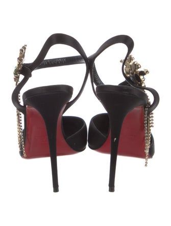 Christian Louboutin Satin Chain-Link Accents D'Orsay Pumps