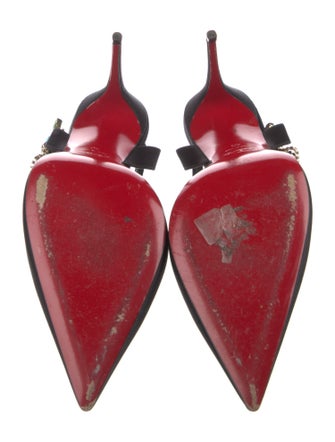 Christian Louboutin Satin Chain-Link Accents D'Orsay Pumps