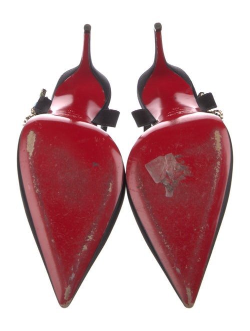 Christian Louboutin Satin Chain-Link Accents D'Orsay Pumps