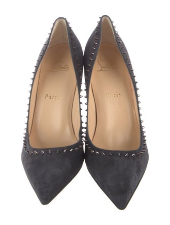 Christian Louboutin Spike Accents Suede Pumps