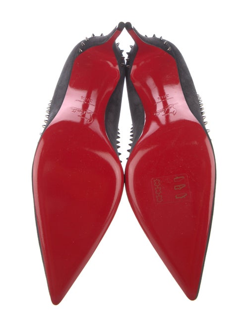 Christian Louboutin Spike Accents Suede Pumps