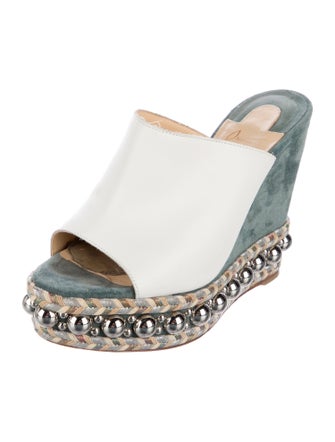 Christian Louboutin Leather Studded Accents Espadrilles