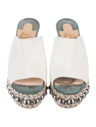 Christian Louboutin Leather Studded Accents Espadrilles
