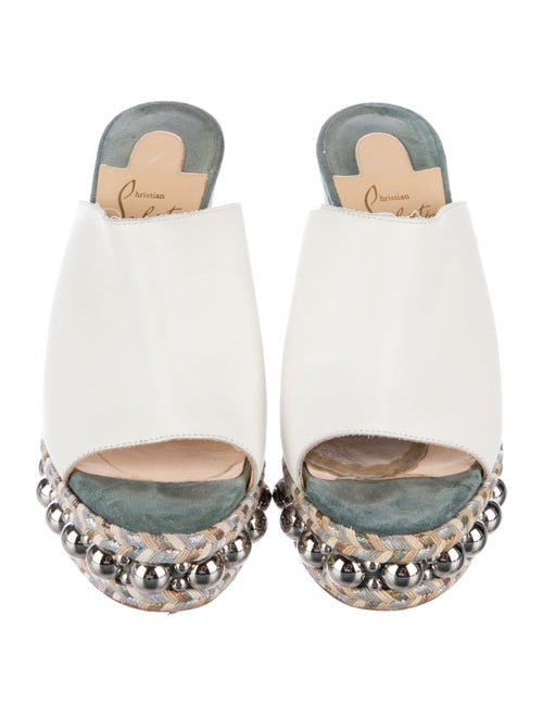 Christian Louboutin Leather Studded Accents Espadrilles