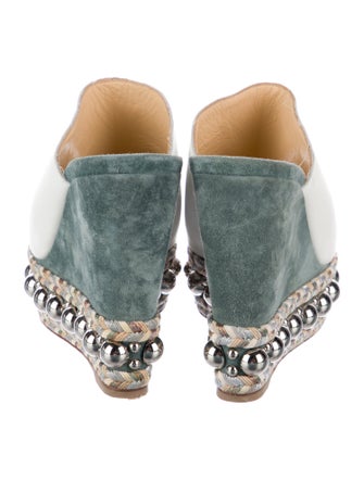 Christian Louboutin Leather Studded Accents Espadrilles