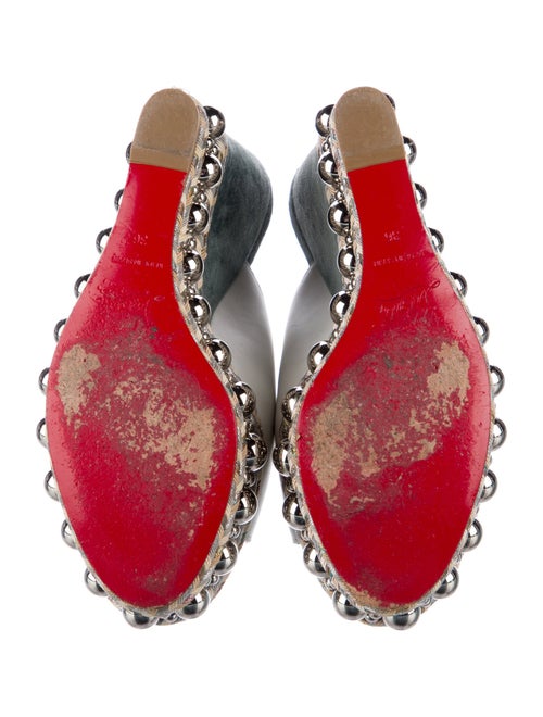 Christian Louboutin Leather Studded Accents Espadrilles