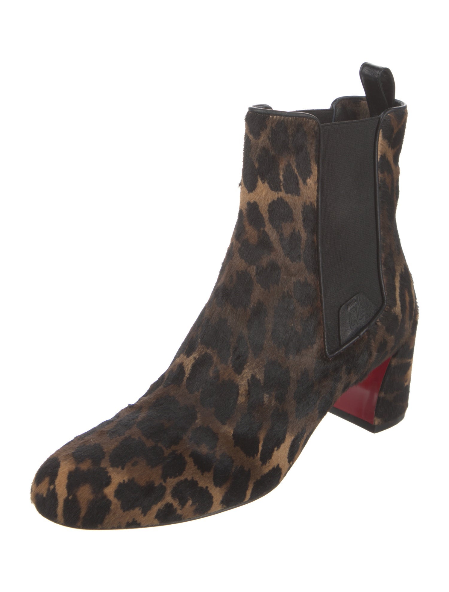Christian Louboutin Ponyhair Animal Print Chelsea Boots