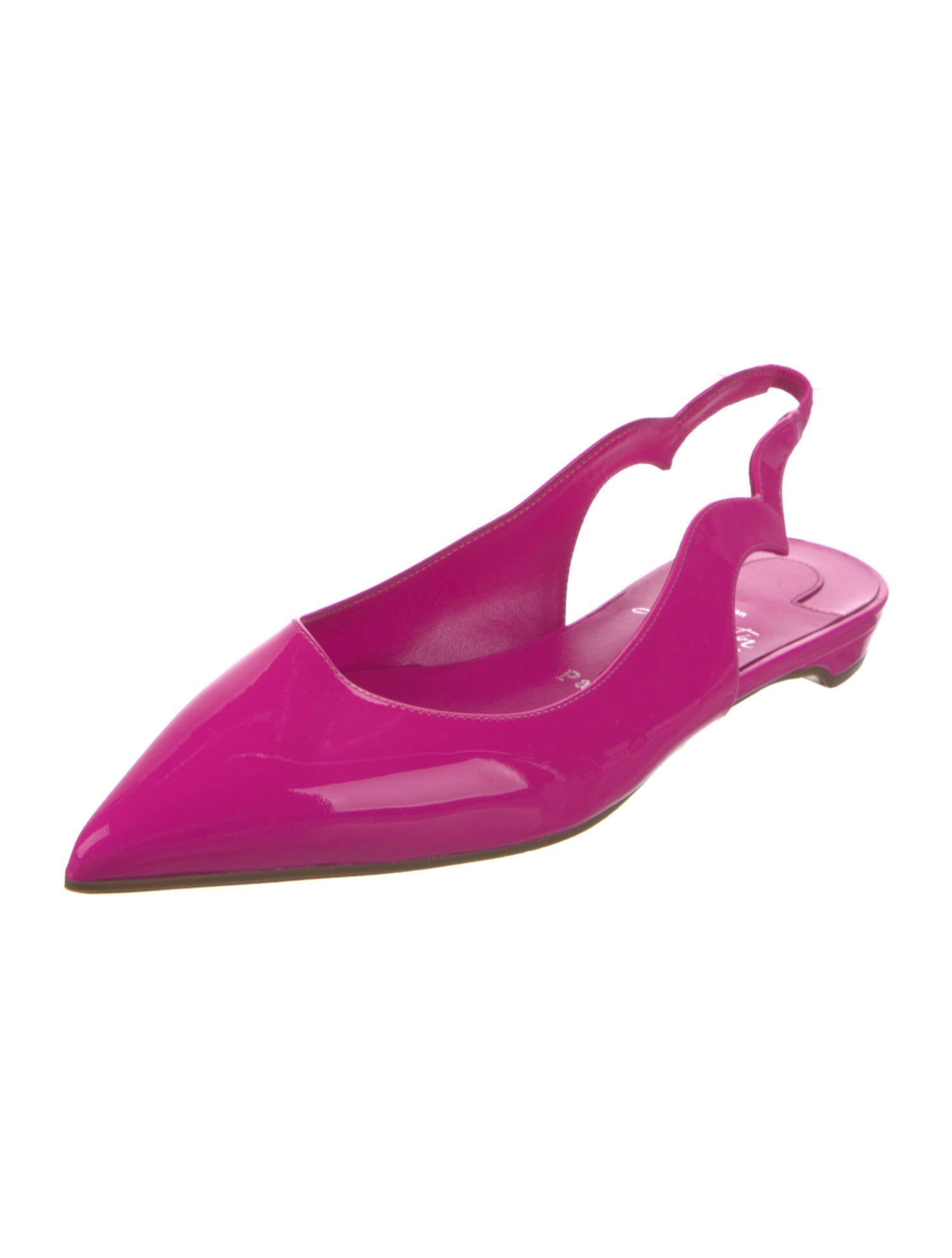 Christian Louboutin Patent Leather Scalloped Accent Slingback Flats