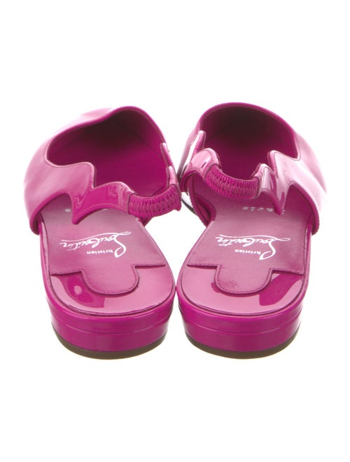 Christian Louboutin Patent Leather Scalloped Accent Slingback Flats