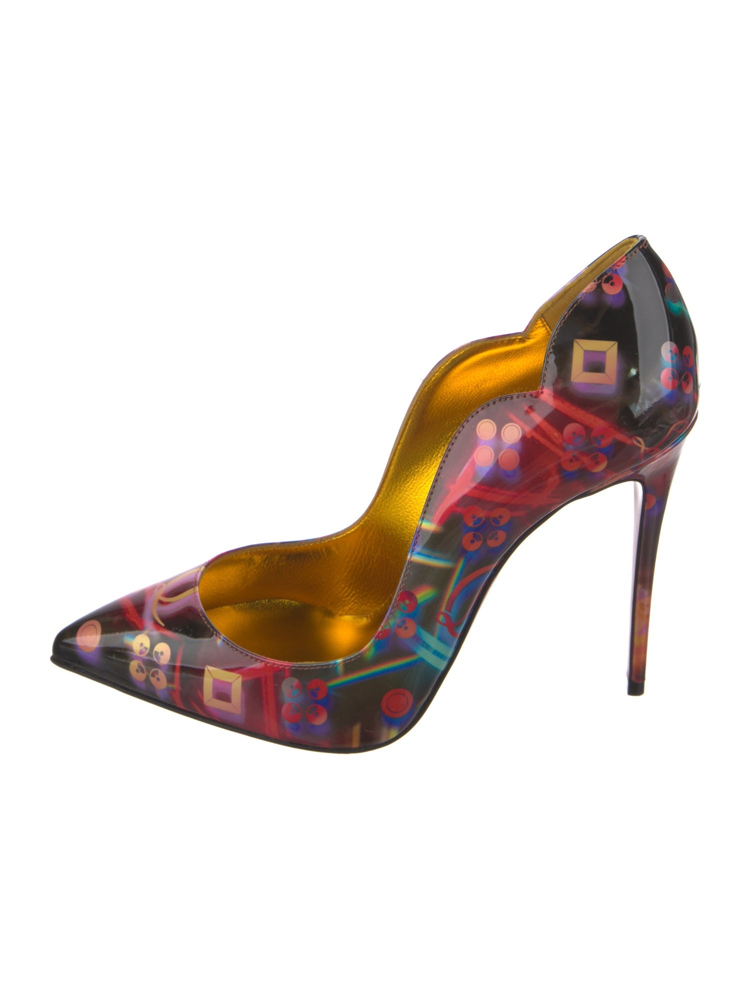 Christian Louboutin Patent Leather Printed Pumps