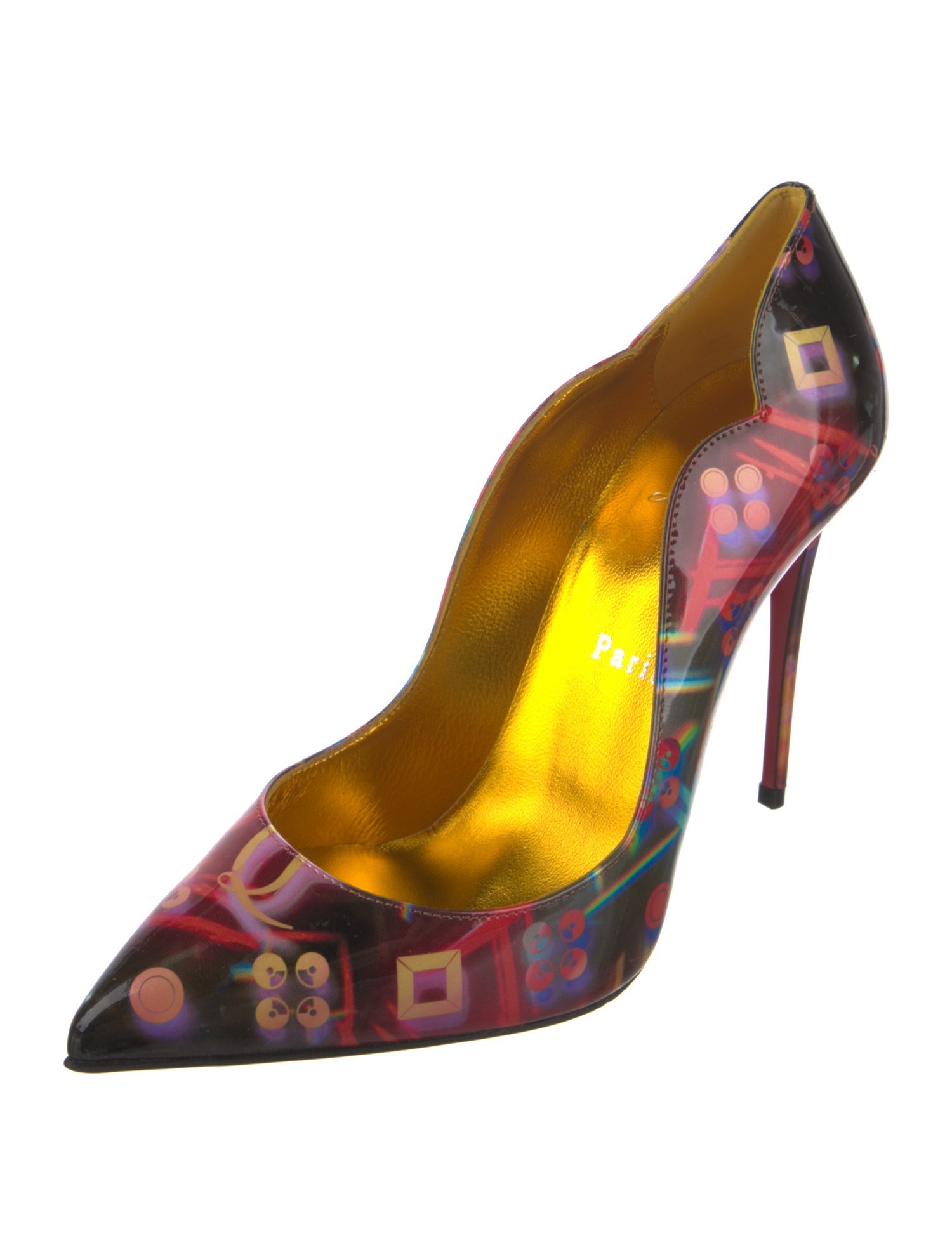 Christian Louboutin Patent Leather Printed Pumps