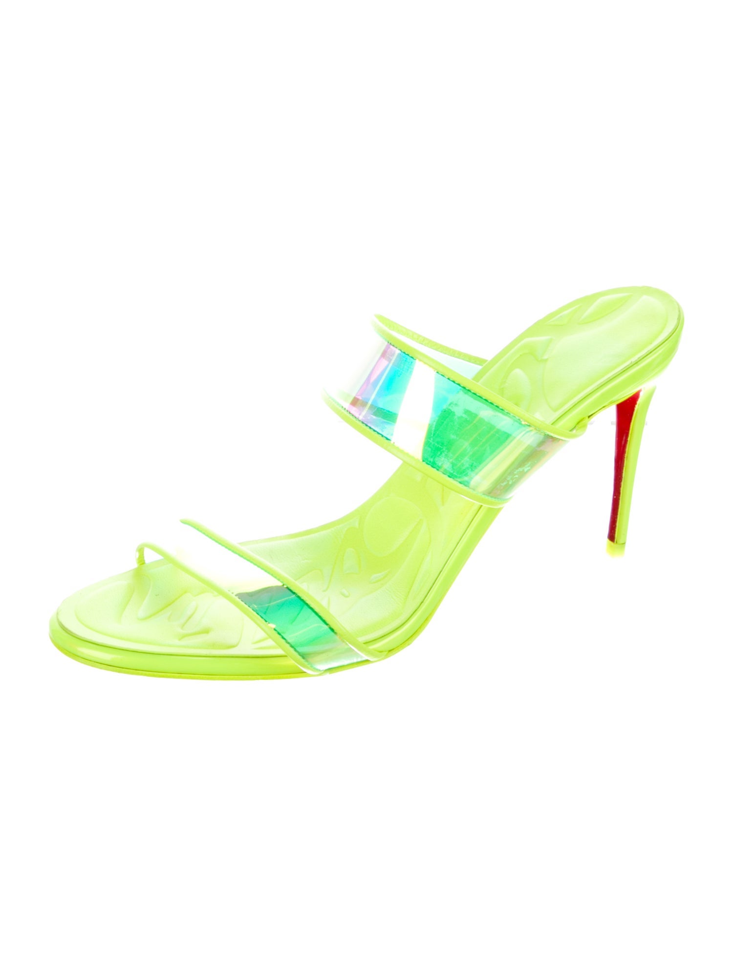 Christian Louboutin PVC Leather Trim Embellishment Slides