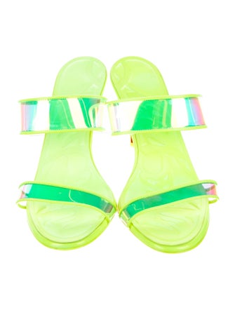 Christian Louboutin PVC Leather Trim Embellishment Slides