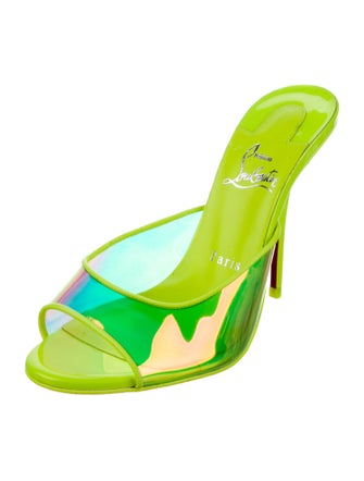 Christian Louboutin PVC Leather Trim Embellishment Slides