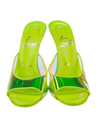 Christian Louboutin PVC Leather Trim Embellishment Slides