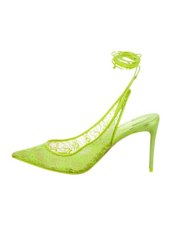Christian Louboutin Lace Lace Pattern Slingback Pumps