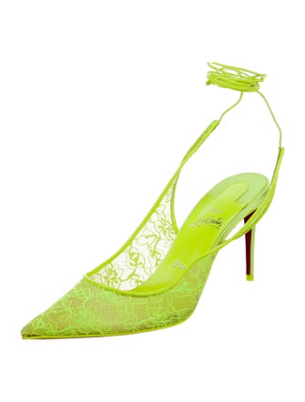 Christian Louboutin Lace Lace Pattern Slingback Pumps