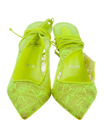 Christian Louboutin Lace Lace Pattern Slingback Pumps