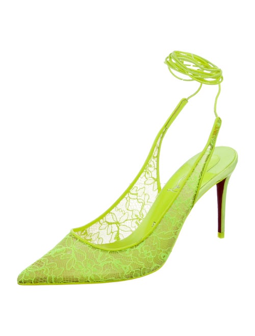 Christian Louboutin Lace Lace Pattern Slingback Pumps