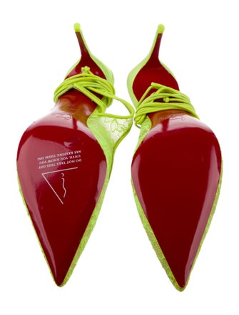 Christian Louboutin Lace Lace Pattern Slingback Pumps