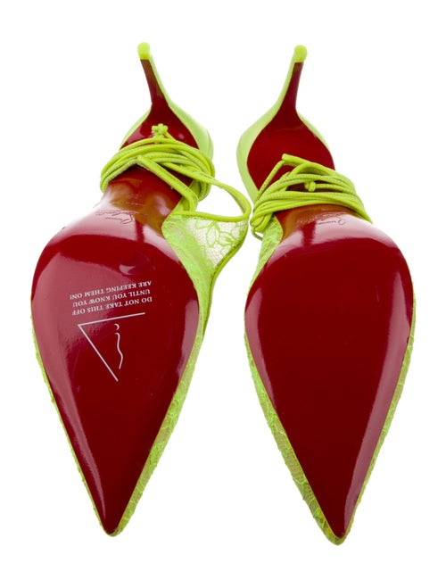 Christian Louboutin Lace Lace Pattern Slingback Pumps