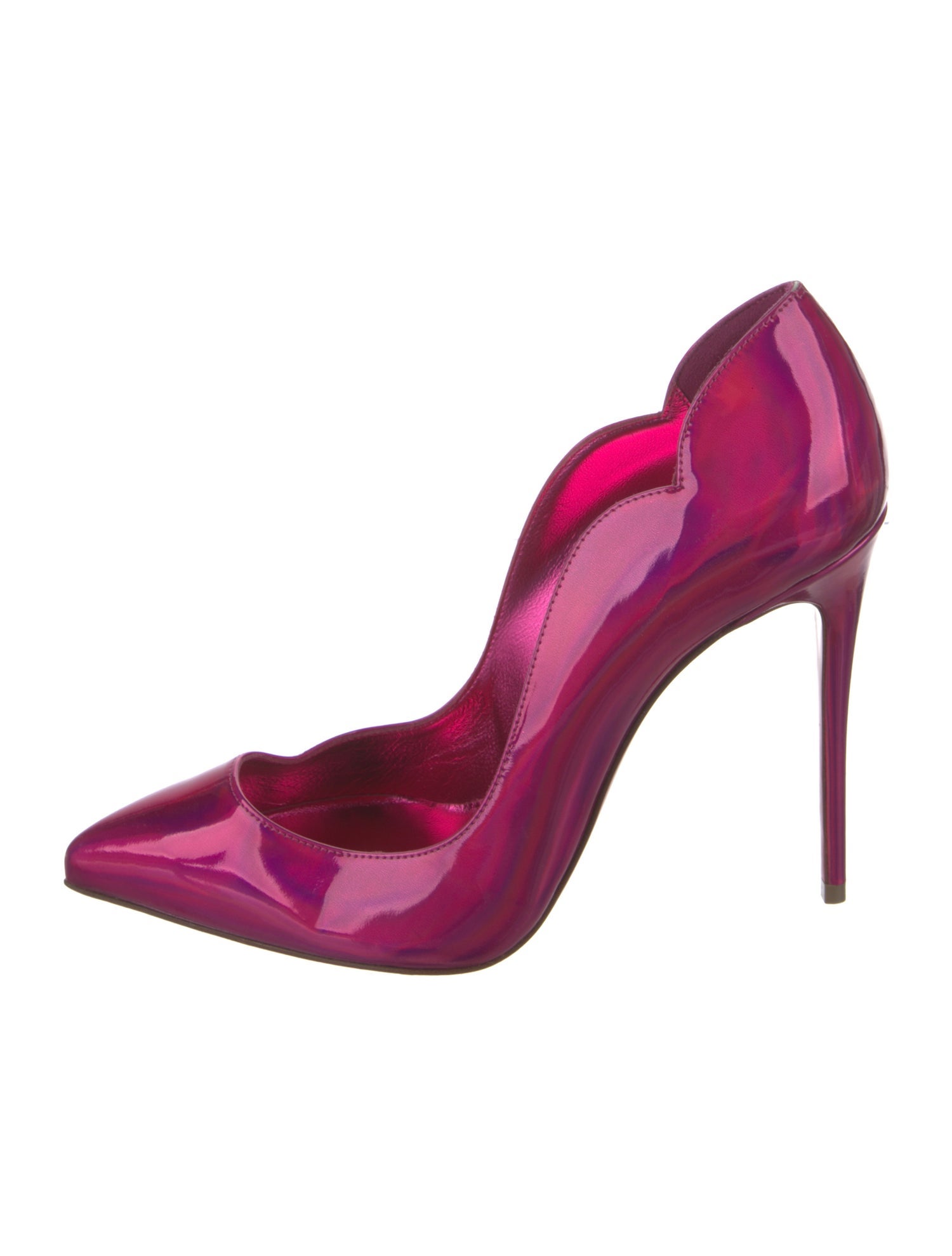 Christian Louboutin Patent Leather Scalloped Accent Pumps