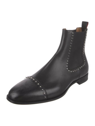 Christian Louboutin Spike Accents Leather Chelsea Boots