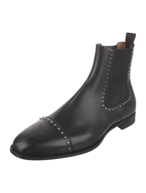 Christian Louboutin Spike Accents Leather Chelsea Boots
