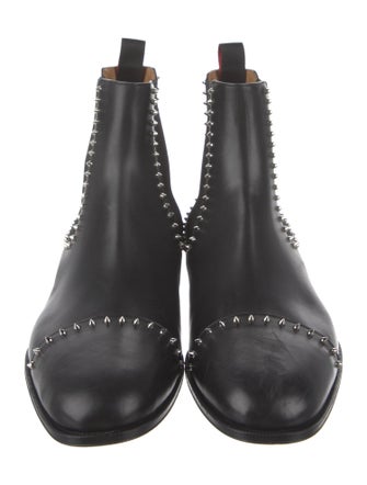 Christian Louboutin Spike Accents Leather Chelsea Boots