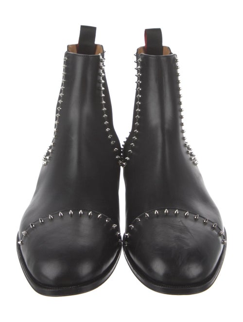 Christian Louboutin Spike Accents Leather Chelsea Boots