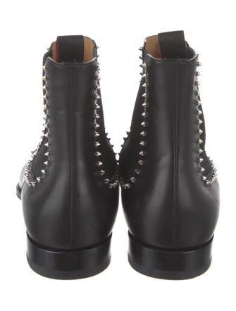 Christian Louboutin Spike Accents Leather Chelsea Boots