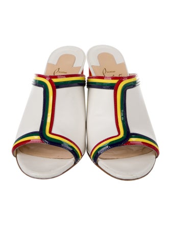 Christian Louboutin Leather Printed Slides