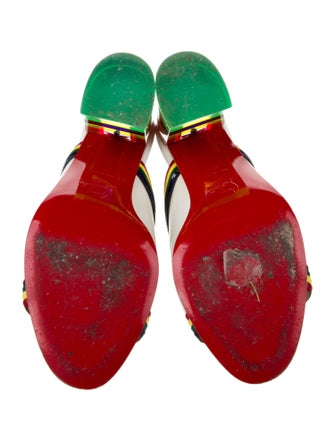 Christian Louboutin Leather Printed Slides