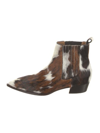 Christian Louboutin Calf Hair Animal Print Chelsea Boots