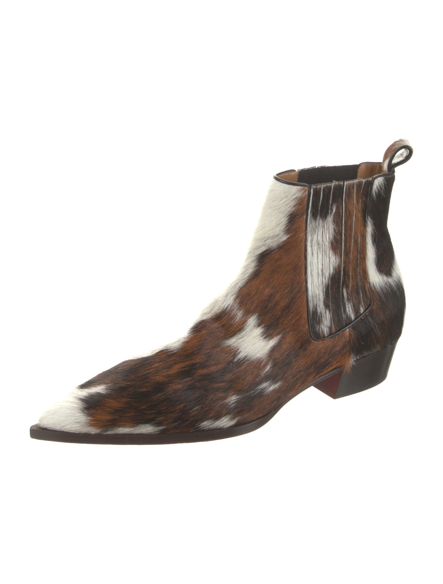 Christian Louboutin Calf Hair Animal Print Chelsea Boots