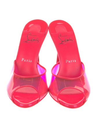 Christian Louboutin PVC Leather Trim Embellishment Slides