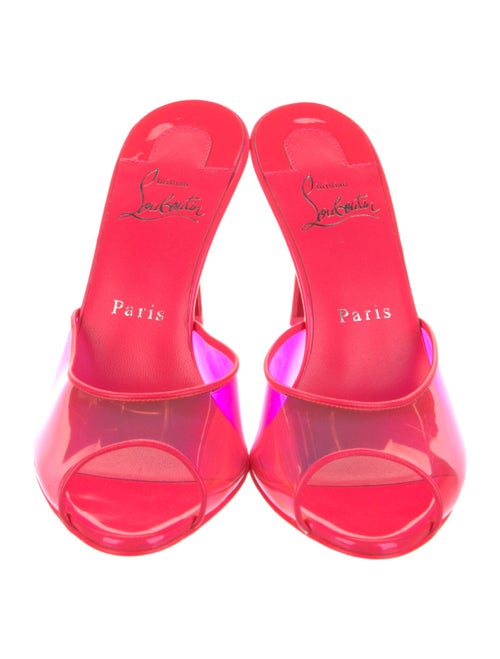 Christian Louboutin PVC Leather Trim Embellishment Slides