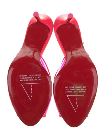 Christian Louboutin PVC Leather Trim Embellishment Slides