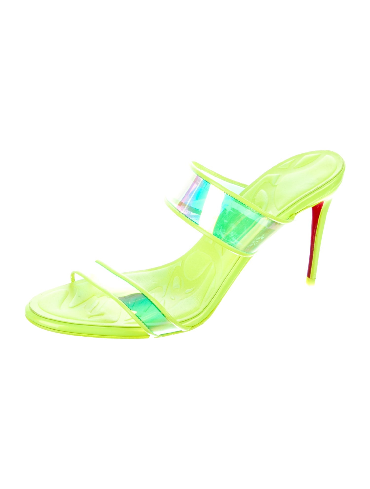 Christian Louboutin PVC Leather Trim Embellishment Slides