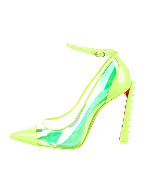 Christian Louboutin Spike Accents PVC Slingback Pumps